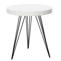 Tripod Leg Round Top Gloss White Side Table