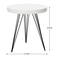 Tripod Leg Round Top Gloss White Side Table