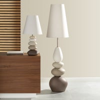 Oslo Ceramic Multi Stacked Stone 27h" Table Lamp (1 LAMP)