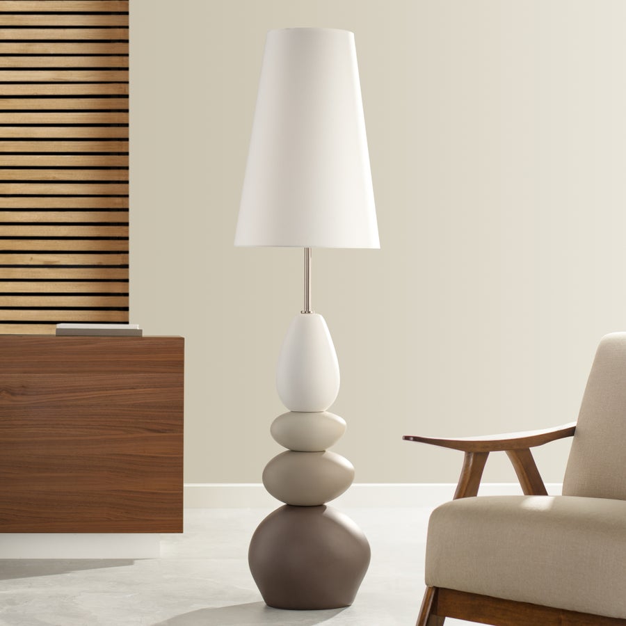 Oslo Ceramic Multi Stacked Stone Floor Lamp