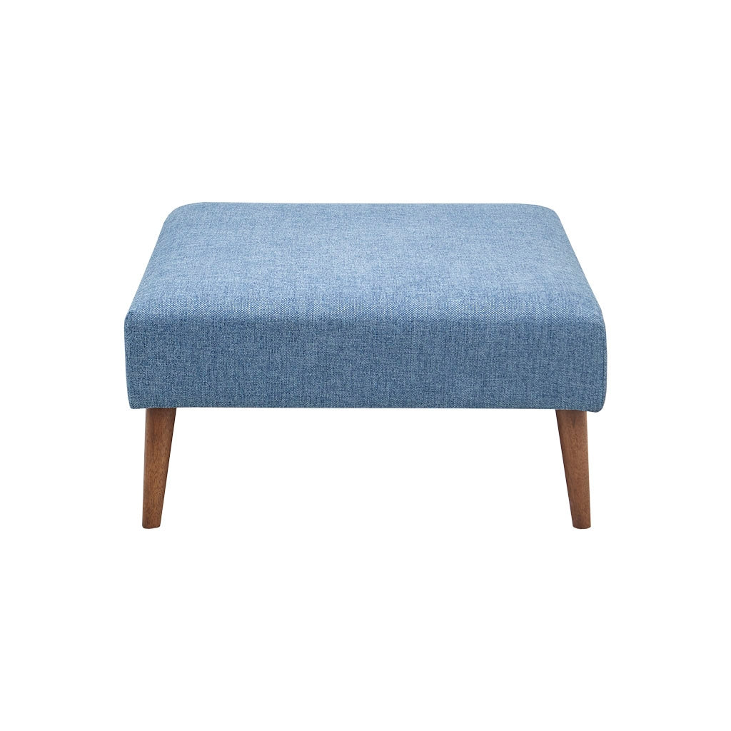 Square Upholstered Ottoman, Blue