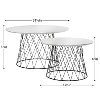 Round Pedestal Weave 2 Piece Table Set