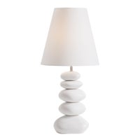 Oslo Ceramic White Stacked Stone 27h" Table Lamp