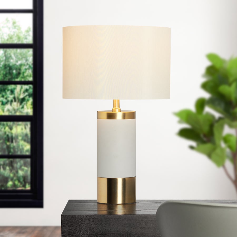 Loris Column Brass/Cement Table Lamp