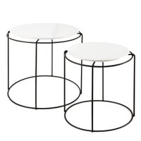 Circa Lacquered Top 2 Piece Side Table Set