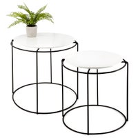 Circa Lacquered Top 2 Piece Side Table Set
