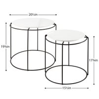 Circa Lacquered Top 2 Piece Side Table Set