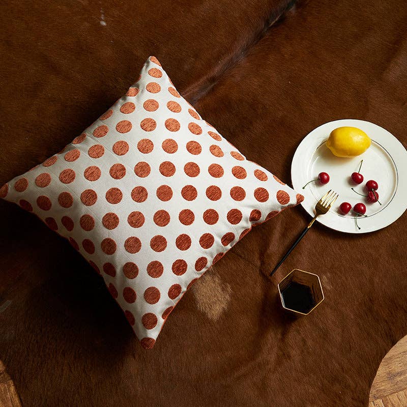 Multiple Geometric Pattern Orange Cushion Cover 18x18 Inch