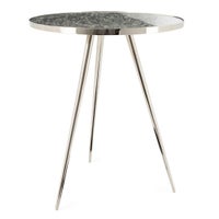 Lunar Nickel 17d x 20.5h" Glass Top Side Table