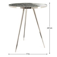 Lunar Nickel 17d x 20.5h" Glass Top Side Table