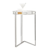 Lux 24h" Stainless Steel Mirror Top Side Table