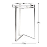 Lux 24h" Stainless Steel Mirror Top Side Table