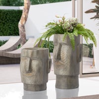 Lithic Island 18h" Indoor/Outdoor Face Planter