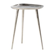 Abstract Aluminum Pin Leg 16x13x22h" Raw Nickel Accent Table