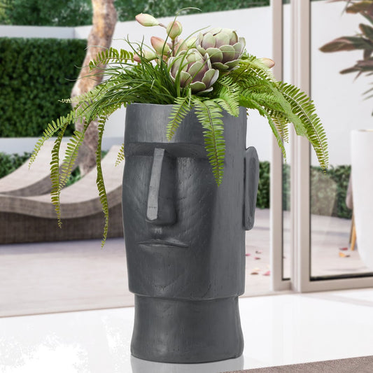 Lithic Island Ash Grey 24h" Indoor/Outdoor Face Planter