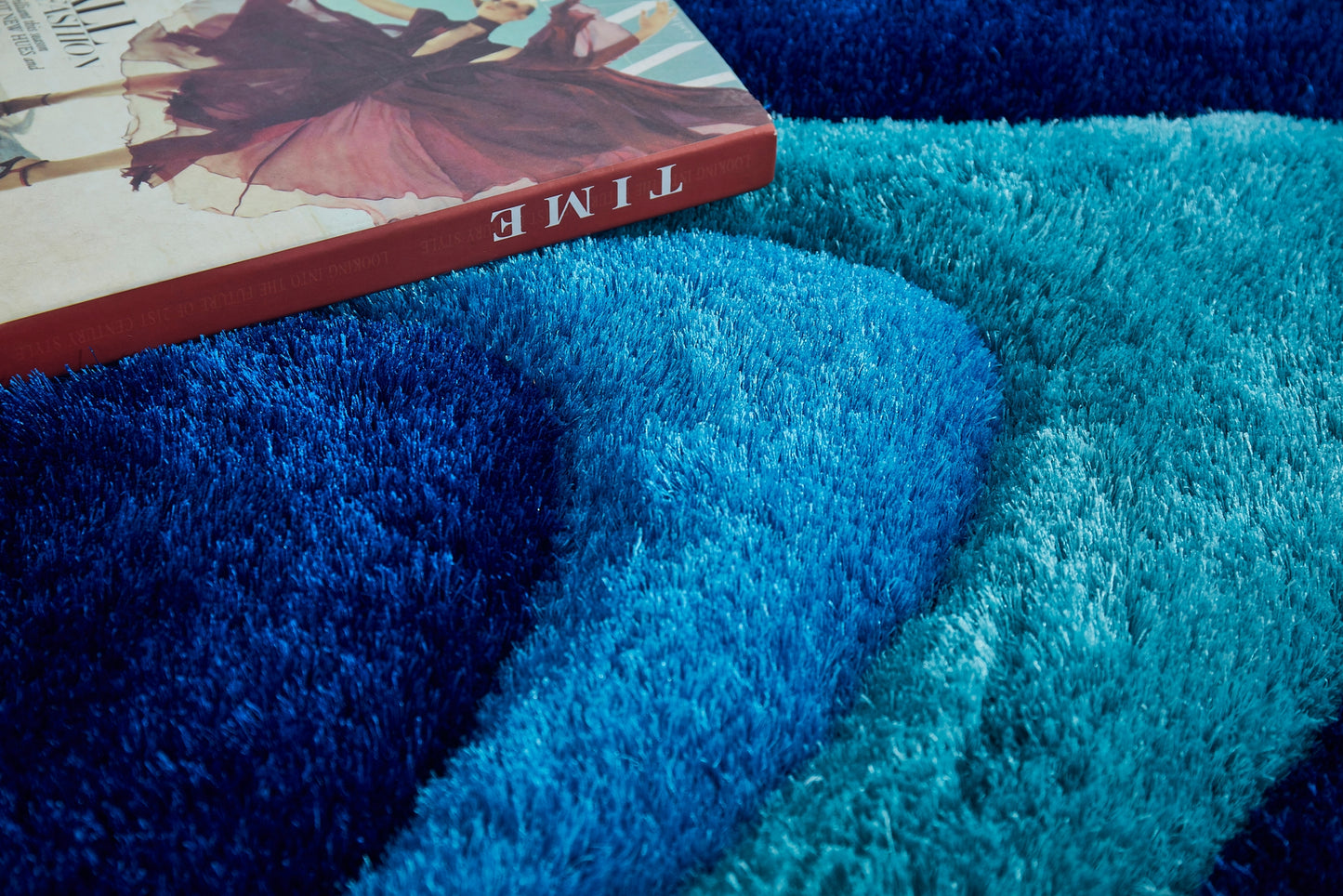 3D Shaggy Hand Tufted Area Rug - Blue-Ocean Current