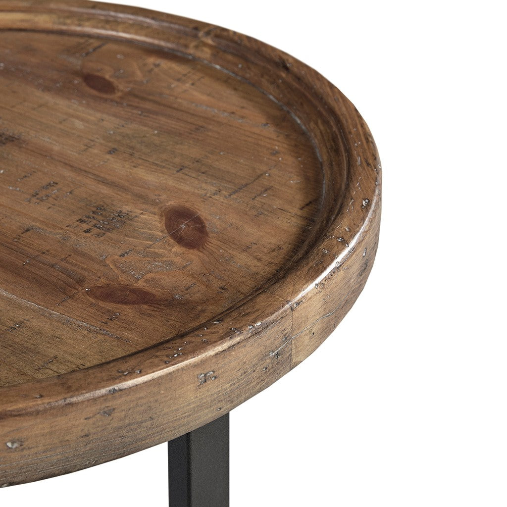 Modern Industrial Round End Table