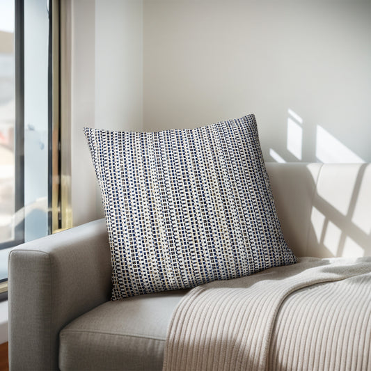 20x20 Stripe Throw Pillow, Navy/Cream