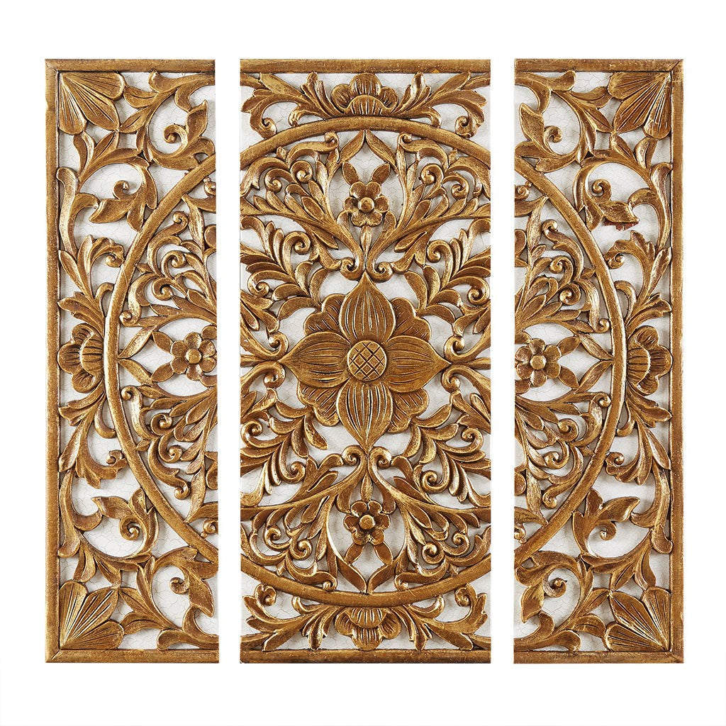 Rustic Gold Medallion 3-Piece Wall Decor Craft