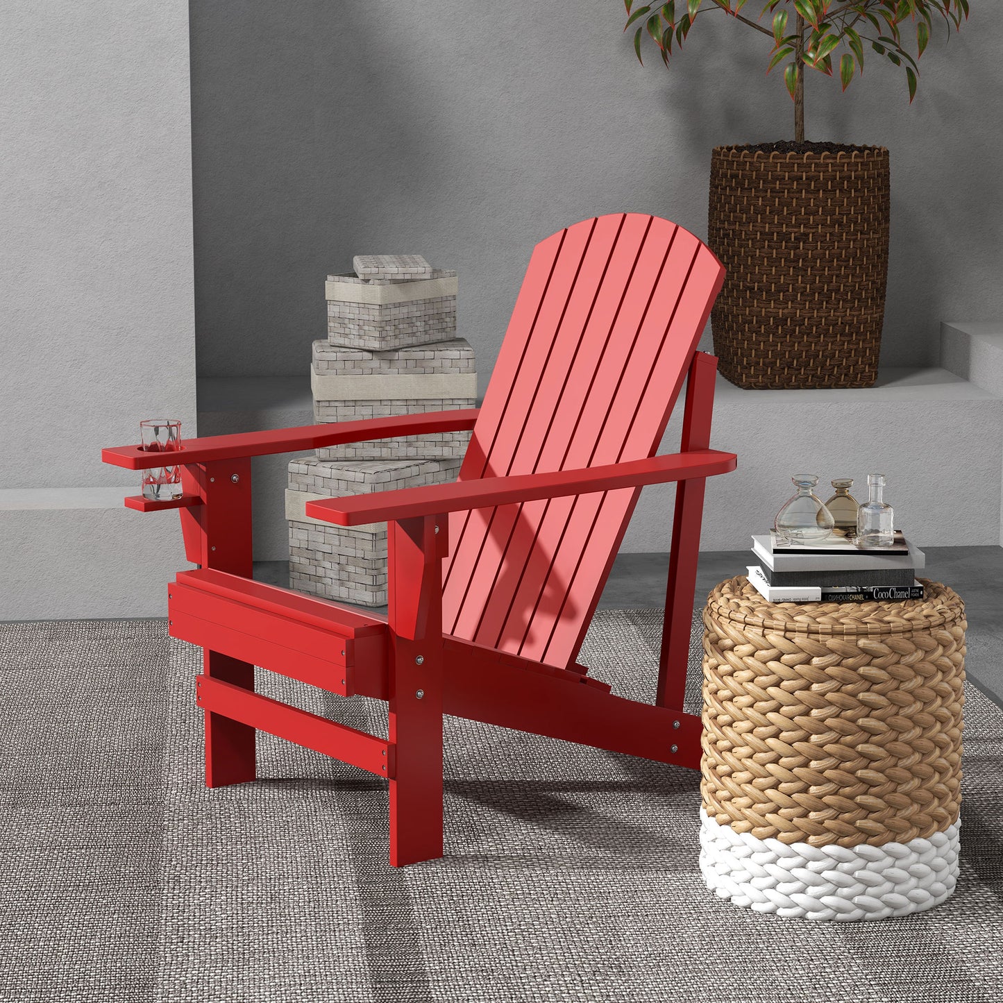 Classic Adirondack Chair, Muskoka Chairs in Red