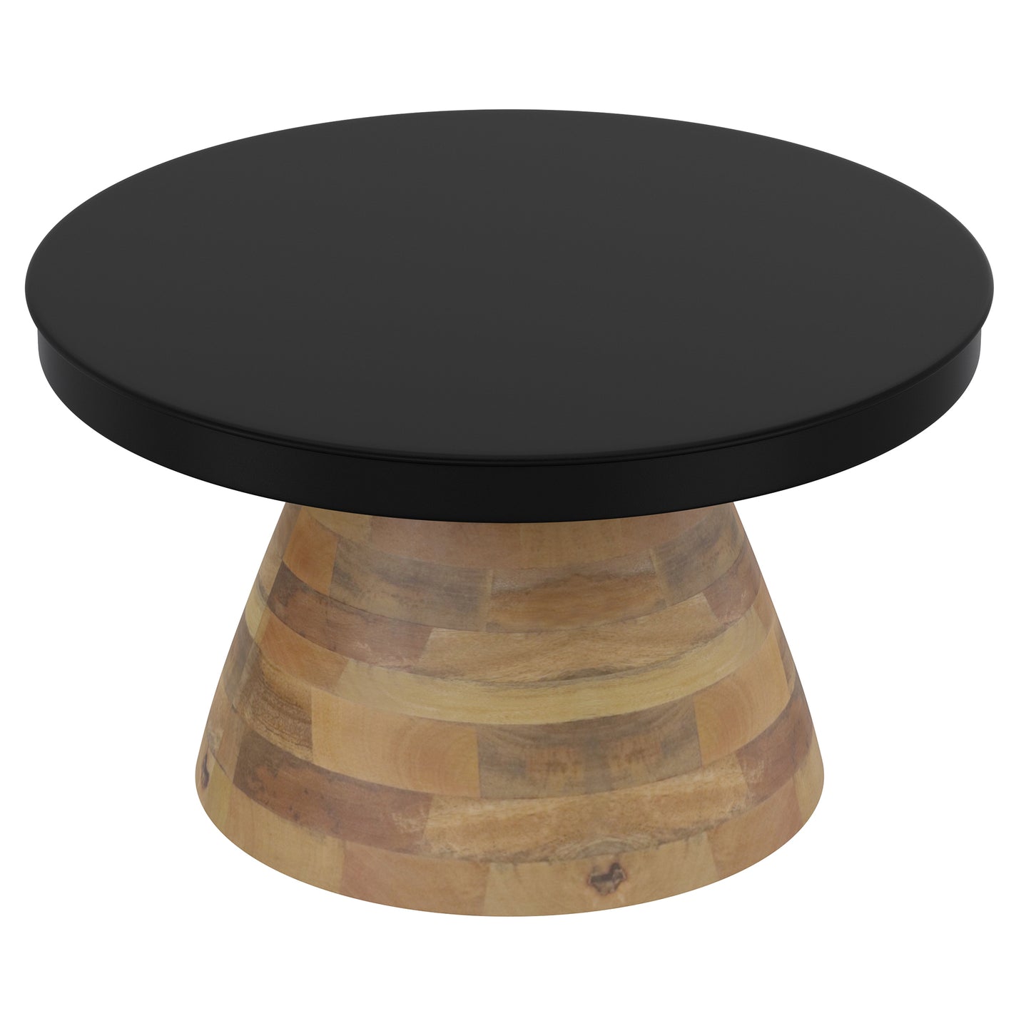 Round Coffee Table in Black and Walnut