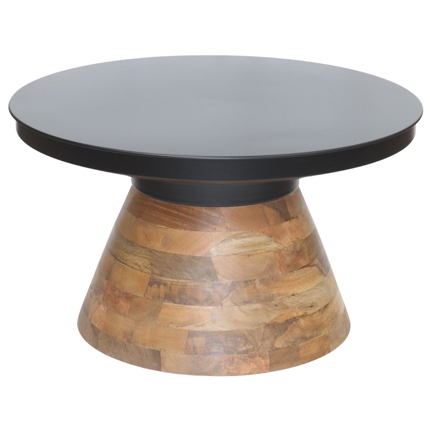 Round Coffee Table in Black and Walnut