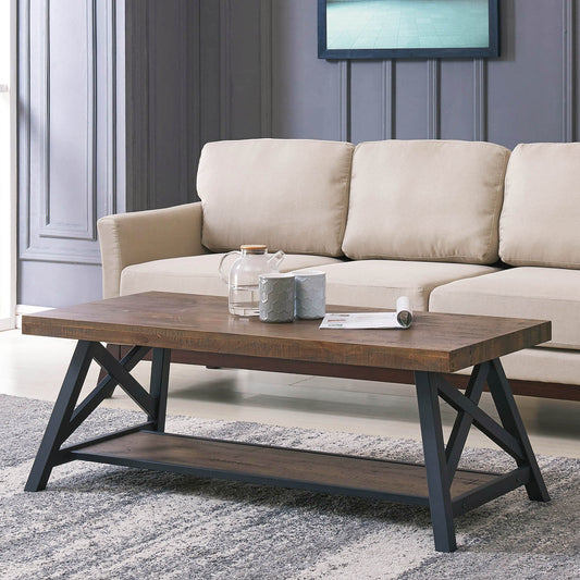 Langport Coffee Table in Rustic Oak and Black