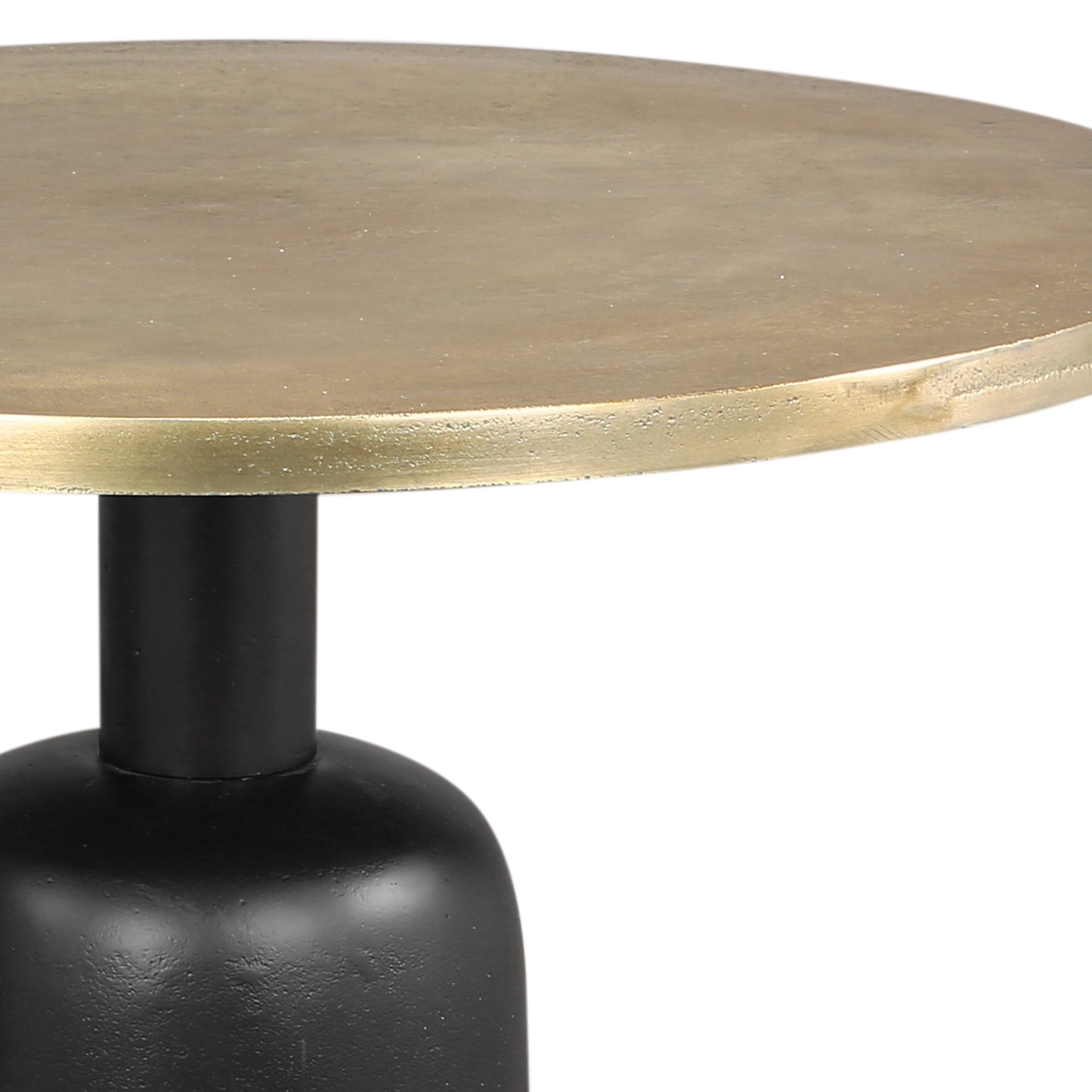 2pc Round Coffee Table Set in Antique Gold and Black