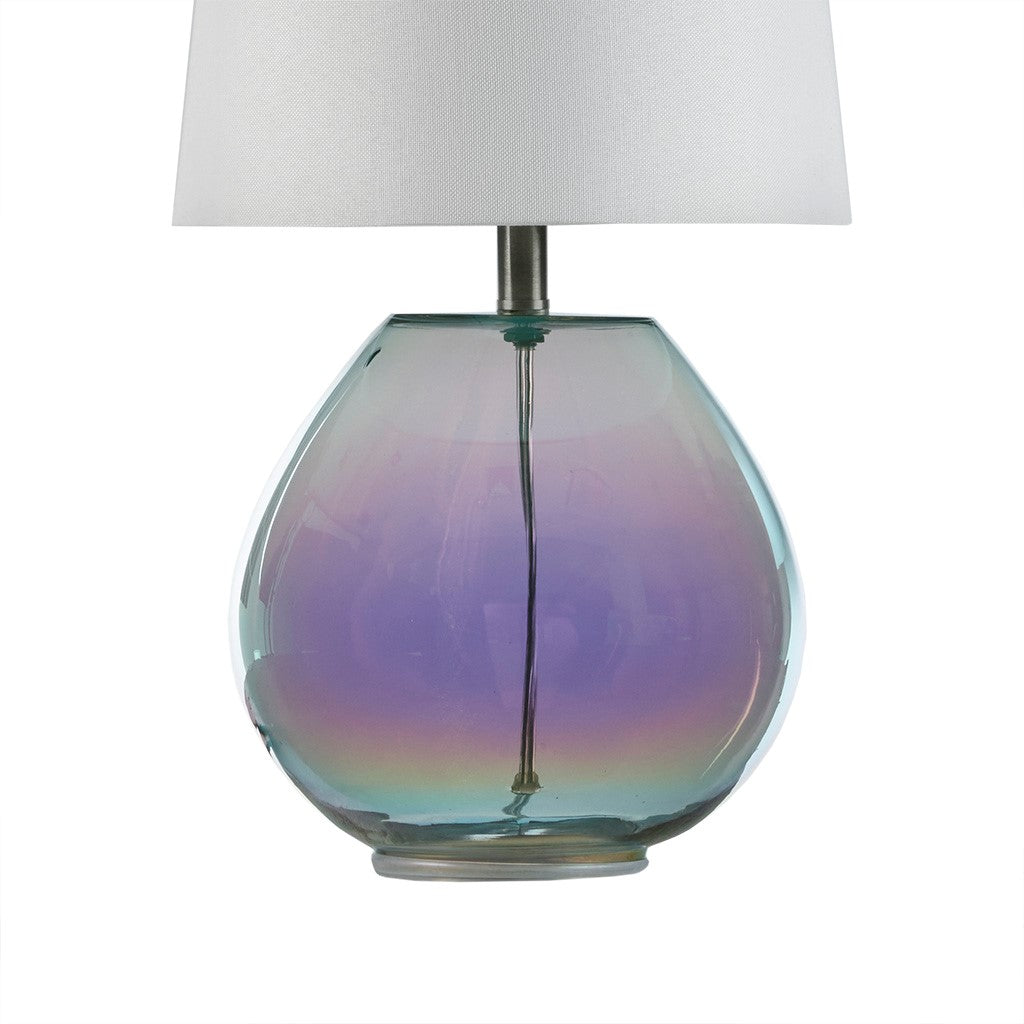 Colored Glass Base Bedroom Table Lamp (set of 2)