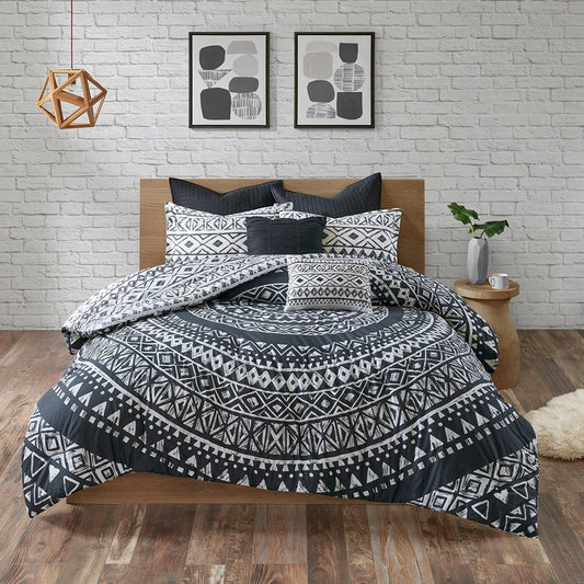 Boho Geo 7-Piece Comforter/Coverlet Set, Black