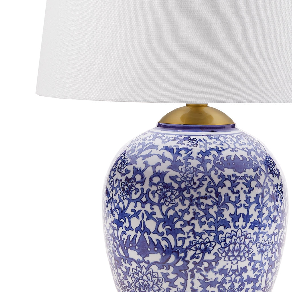 Blue Ceramic Ginger Jar Table Lamp