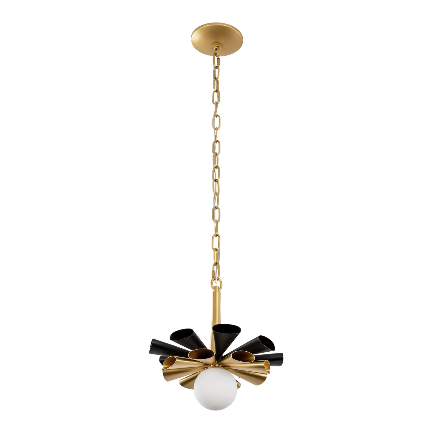 Daphne 1-Lt Small Pendant Matte Black/French Gold