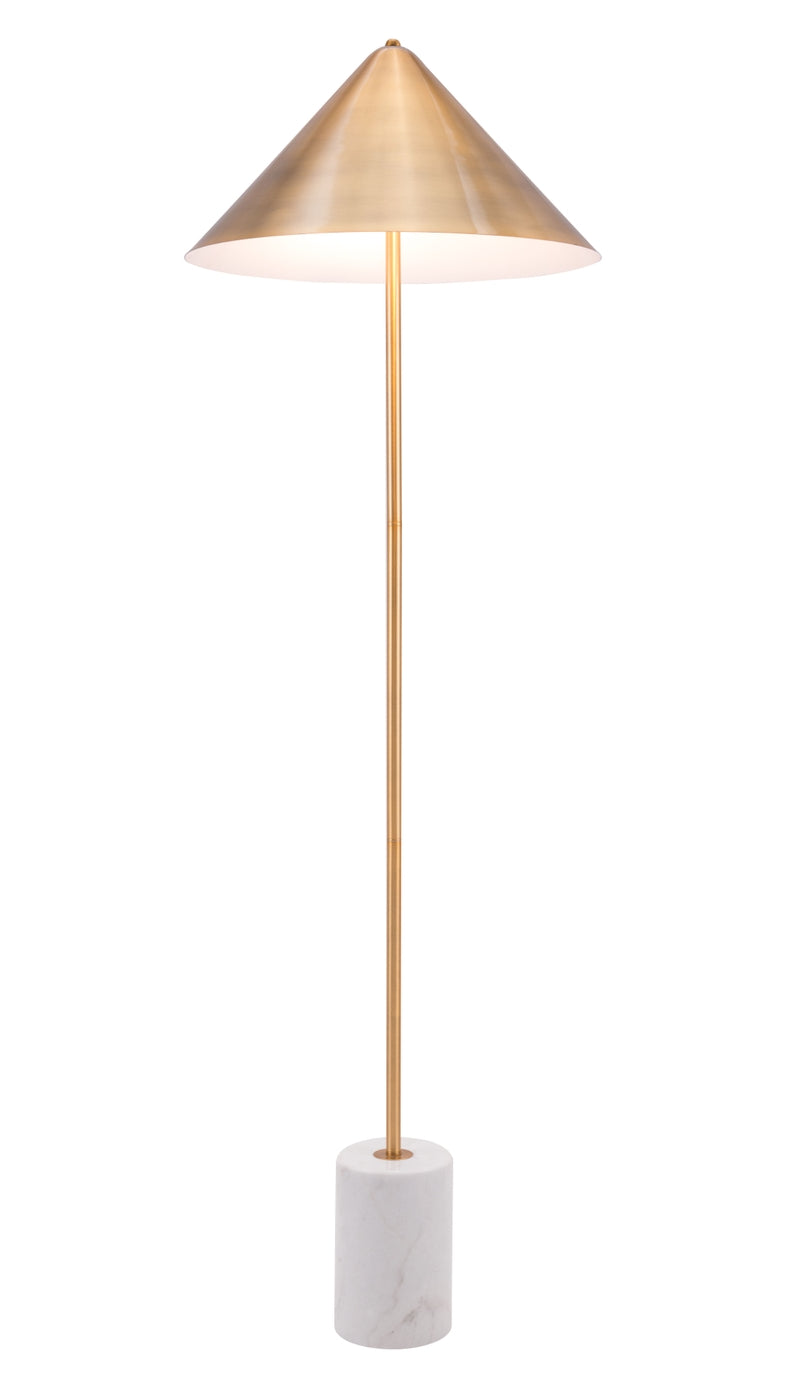 Bianca Floor Lamp Brass & White