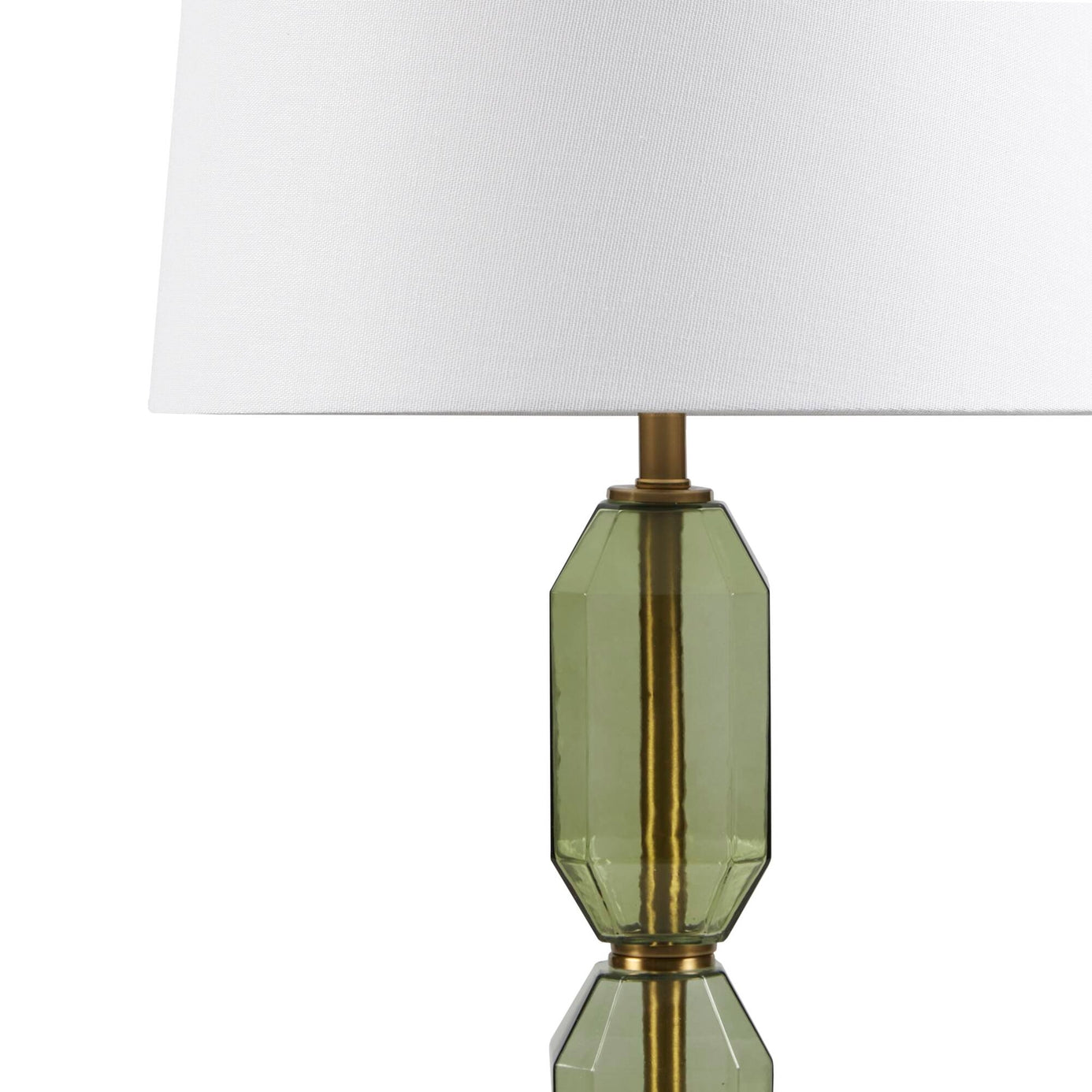 Green Faceted Green Glass Table Lamp