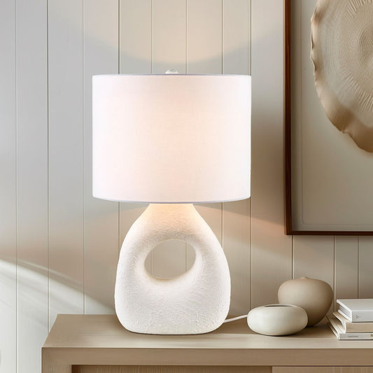 Contemporary White Ceramic Aesthetic Table Lamp