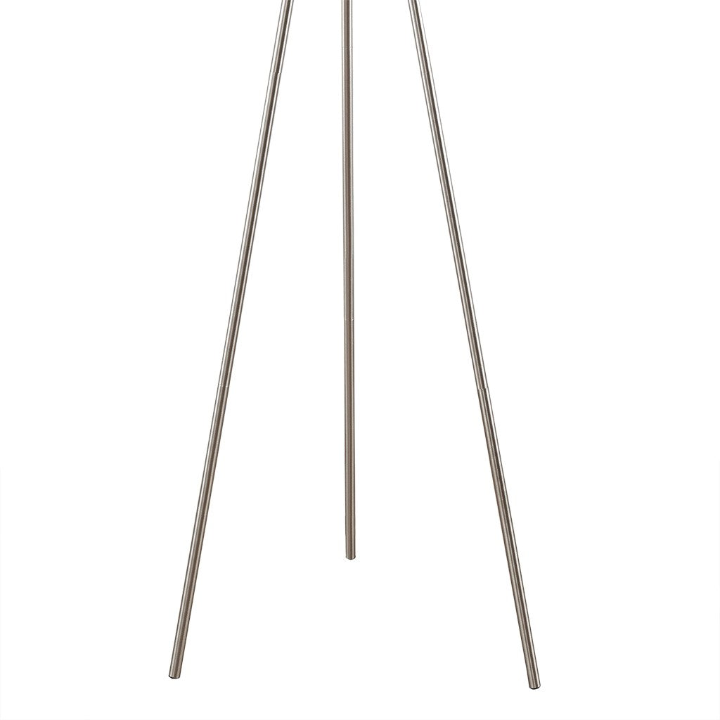 Silver Base Tripod White Shade Floor Lamp