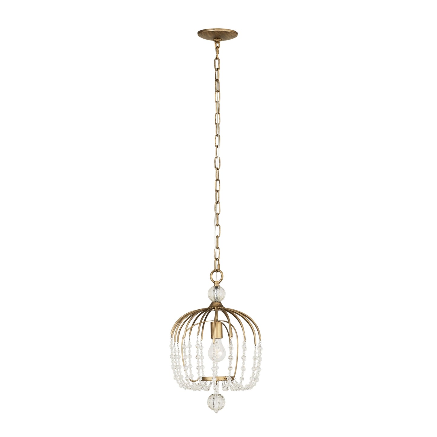 Voliere 1-Lt Crystal Pendant - Havana Gold