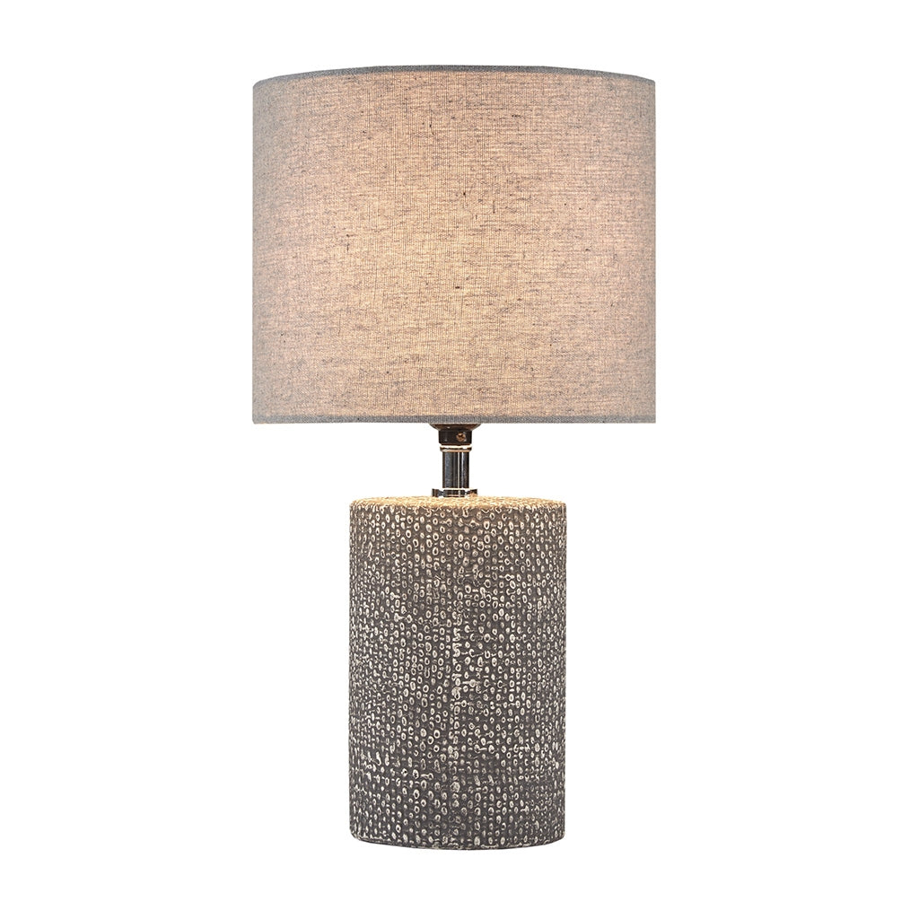 Cautes Textured Cylinder Table Lamp, Grey