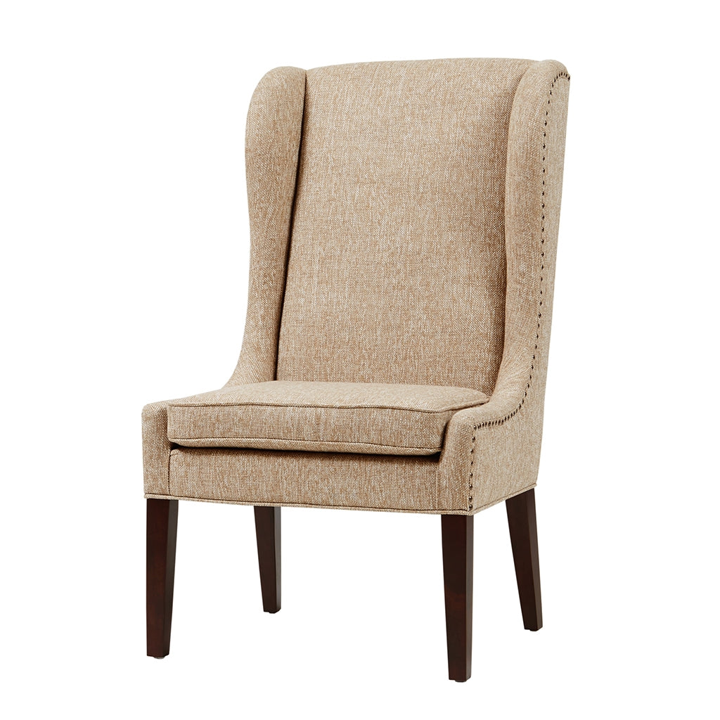 Winged High Back Dining Side Chair, Multi Beige