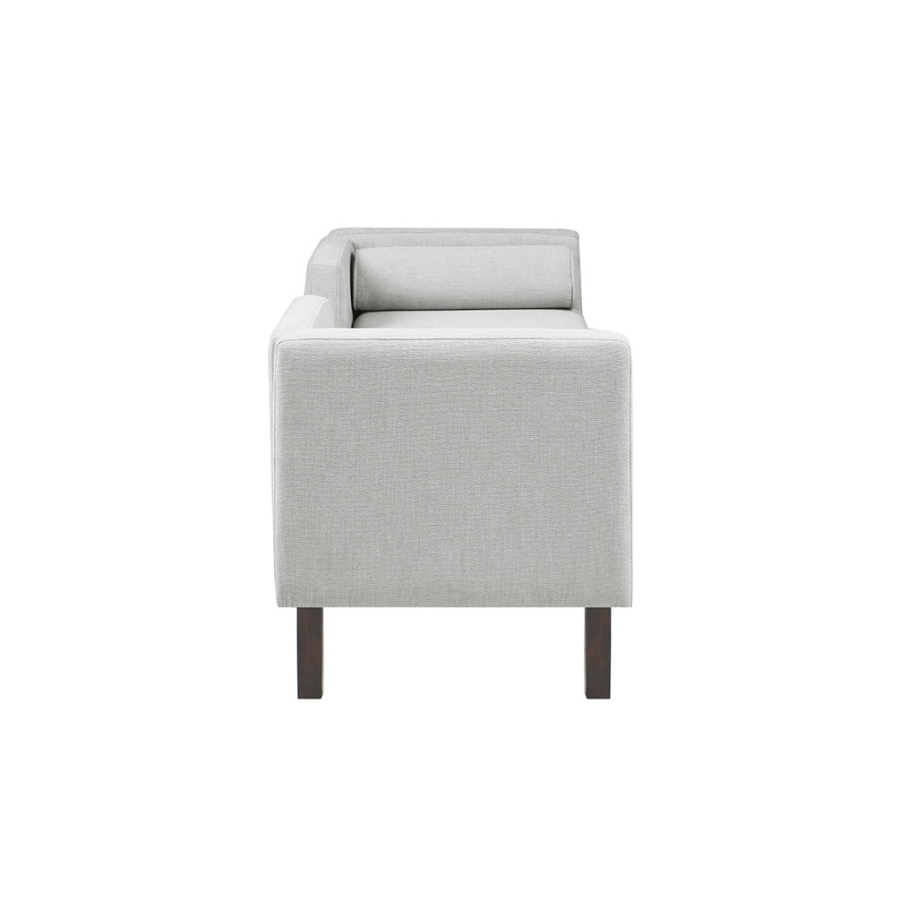 Modern Open Back Upholstered Accent Bench, Grey