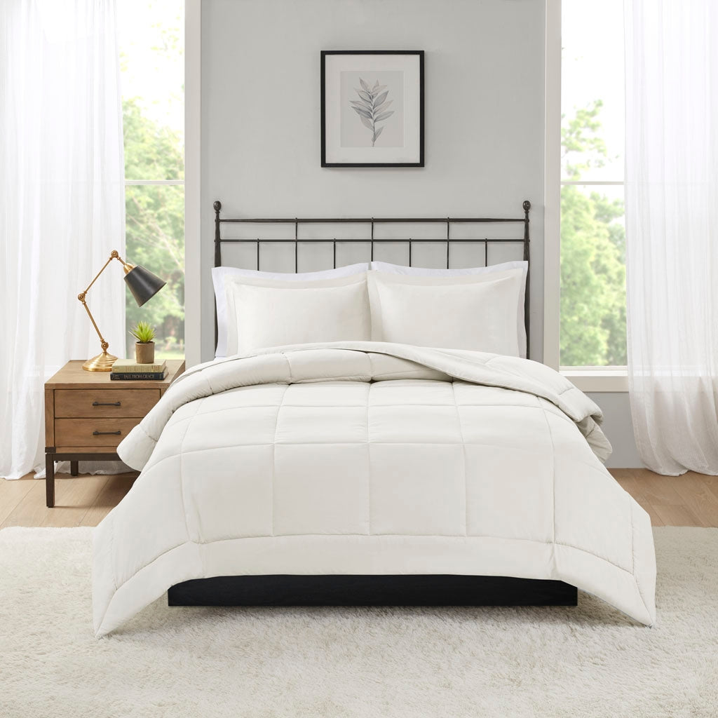 Microcell Minimalist Comforter Mini Set, Ivory