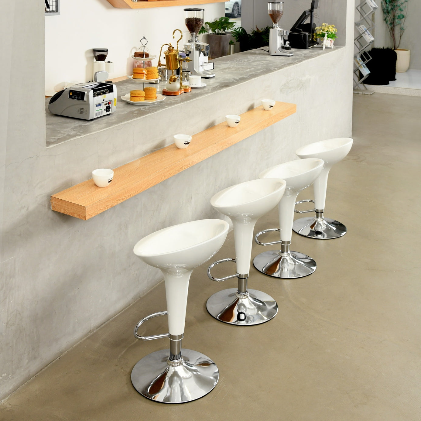 Baer 22.4'-30.5'' Swivel Adjustable Height Counter Bar Stool White