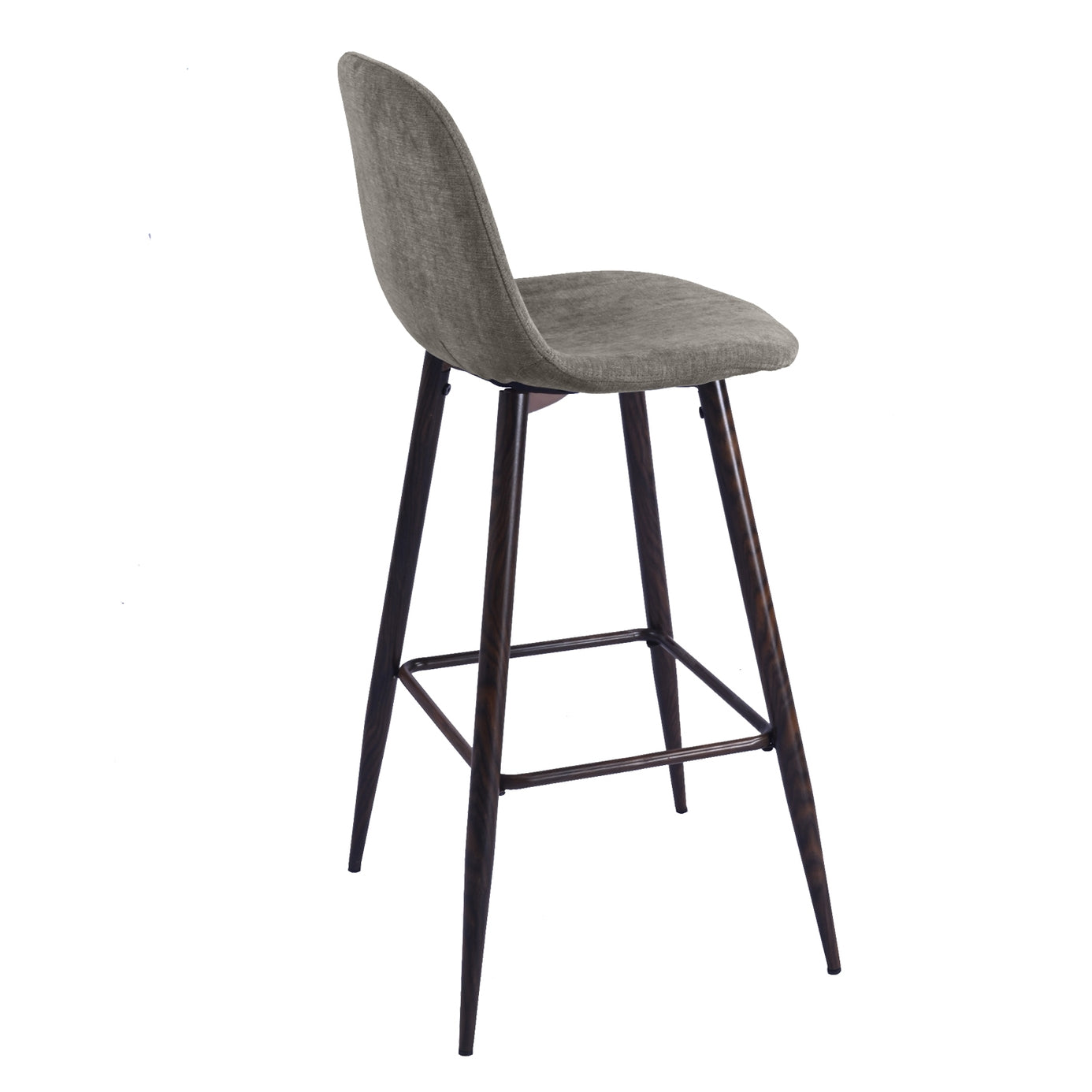 Charlton Counter Upholstery Bar & Counter Stool (Set of 2) DARK GREY TERRY WALNUT METAL