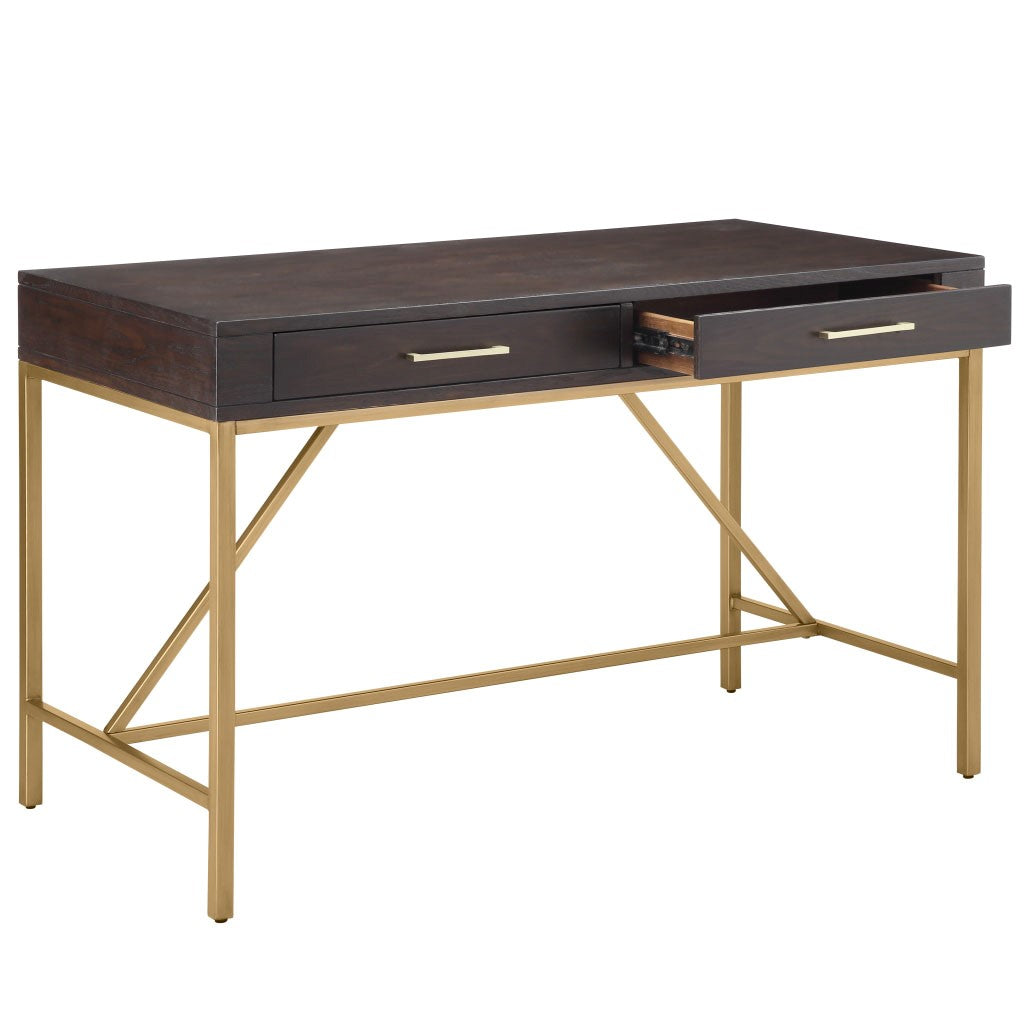 Morocco Wood Writing Desk with Antique Gold Legs (Ltl)