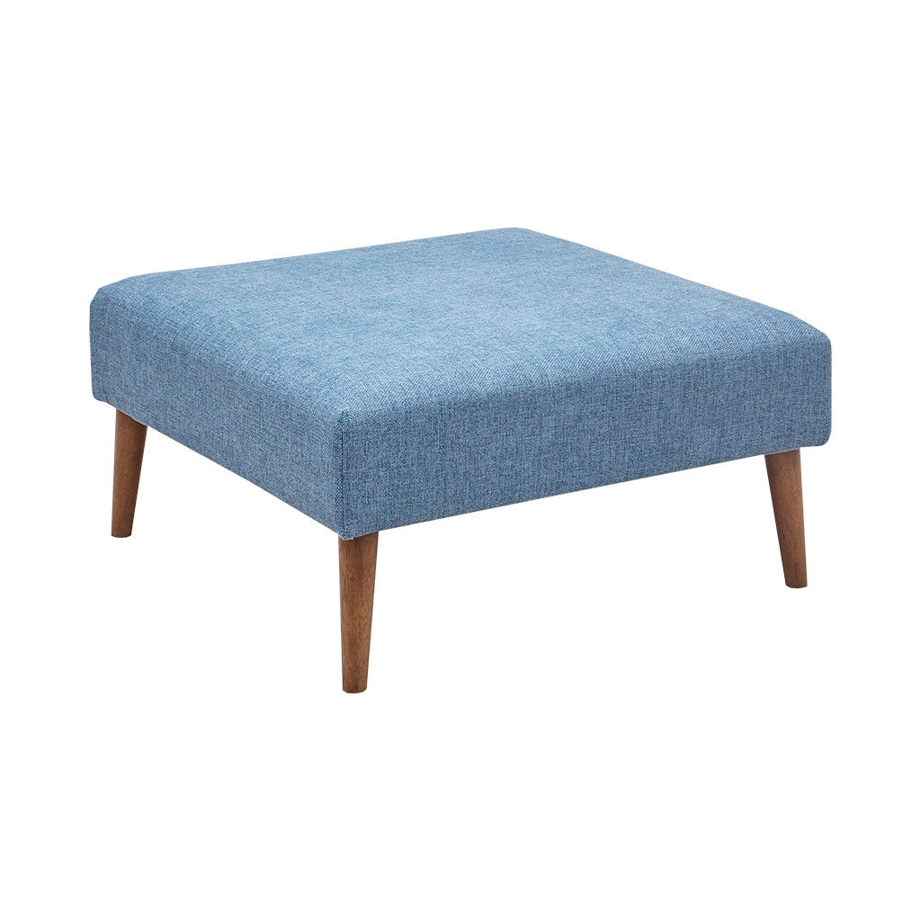 Square Upholstered Ottoman, Blue