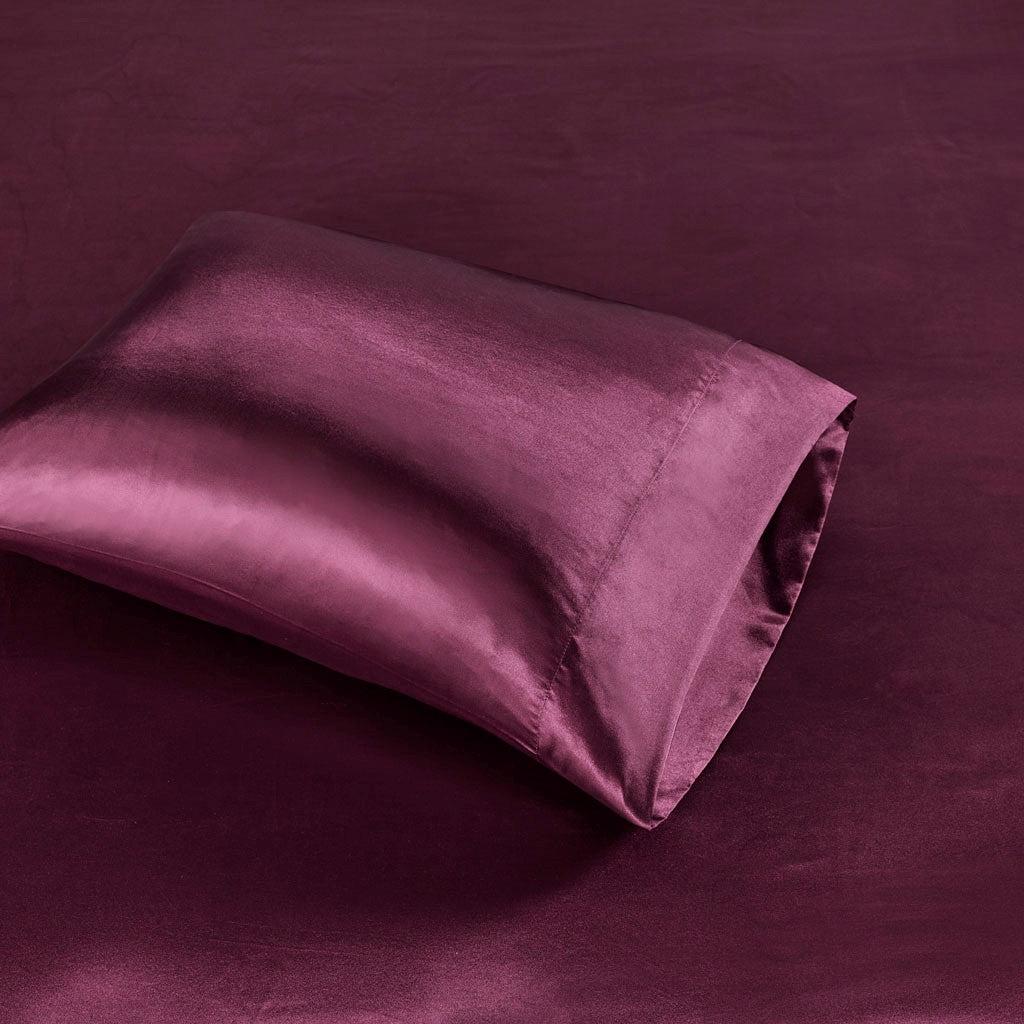 Luxury Satin 6-Piece Sheet Set, Wine