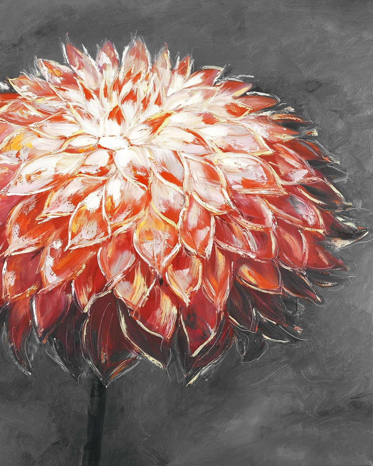 Abstract Dahlia Flower Print On Canvas, 48"x48"