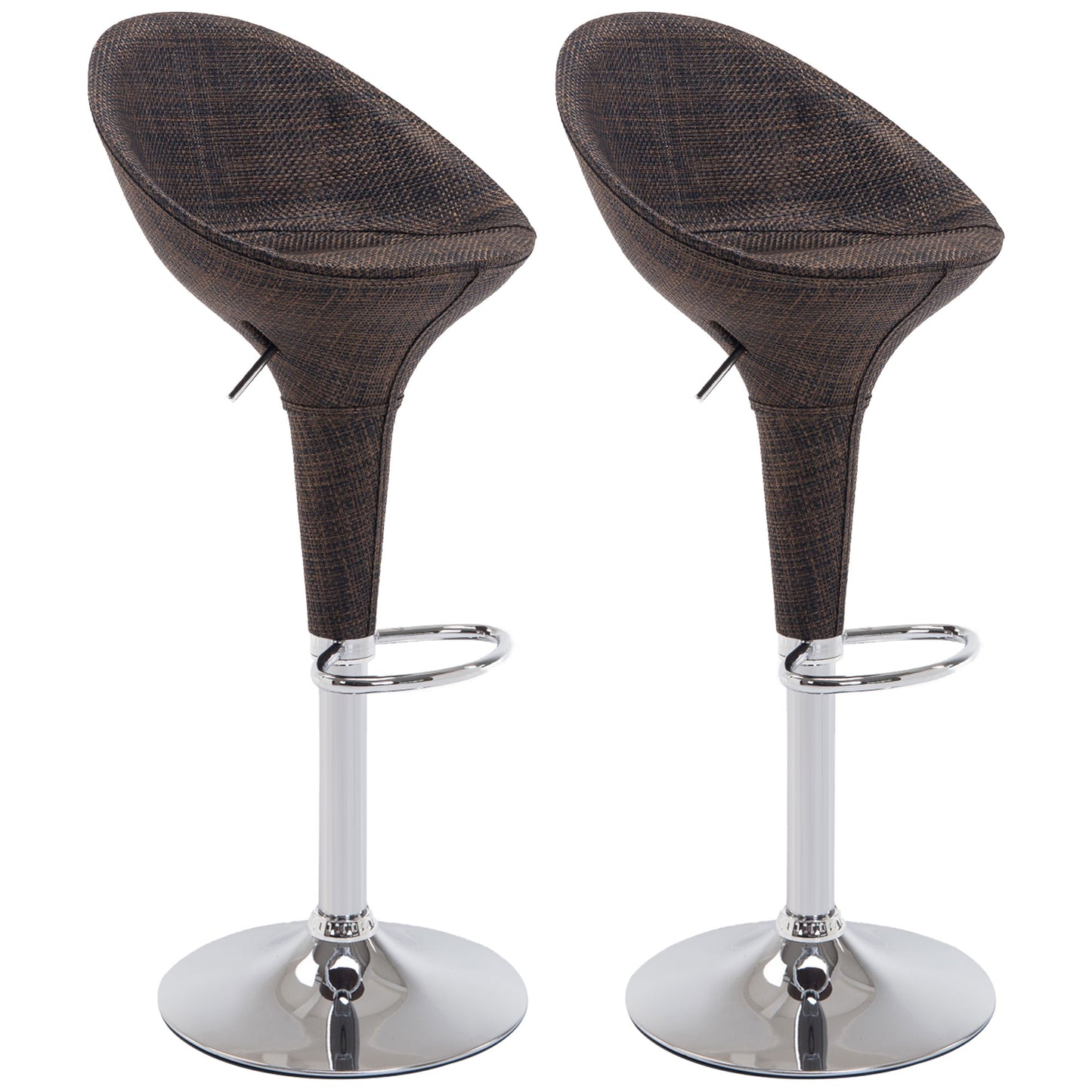 Set of 2 Modern Style Rattan Bar Stool with Footrest