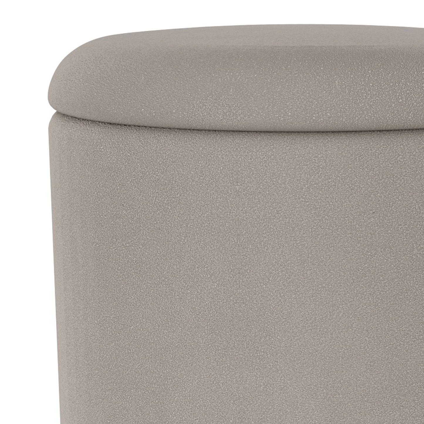 Alya Round Storage Ottoman in Warm Grey and Natural