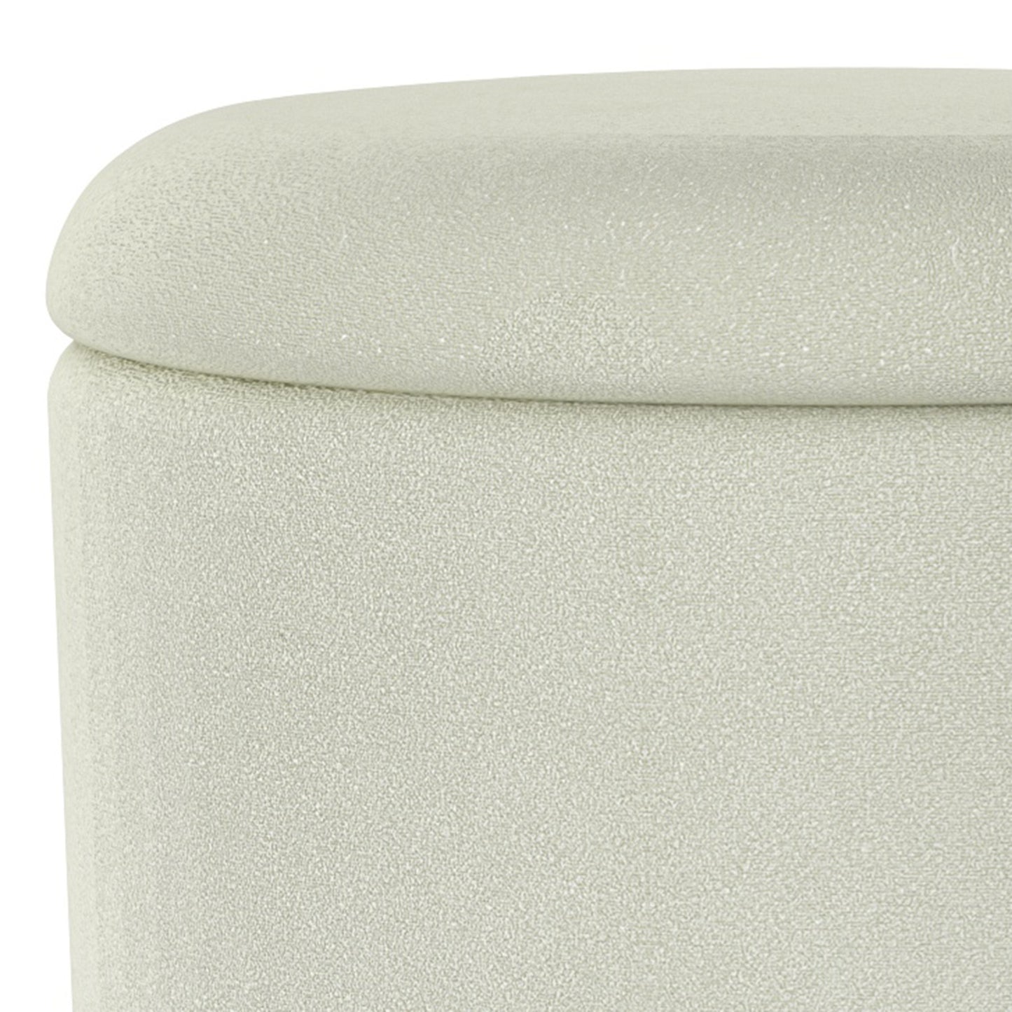 Alya Round Storage Ottoman in White and Natural